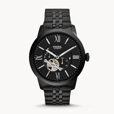 Fossil Men's Automatic Townsman Black-Tone Stainless Steel Bracelet Watch ME3062