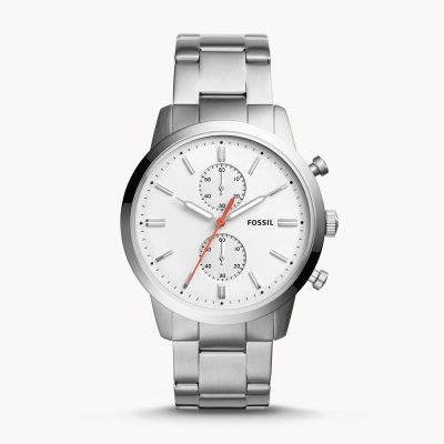 Fossil Men's Townsman Silver Stainless-Steel Japanese Quartz Fashion Watch FS5346