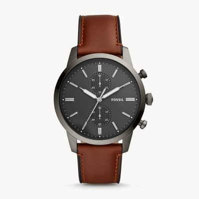 Fossil Men's Townsman Chronograph Amber Leather Watch FS5522