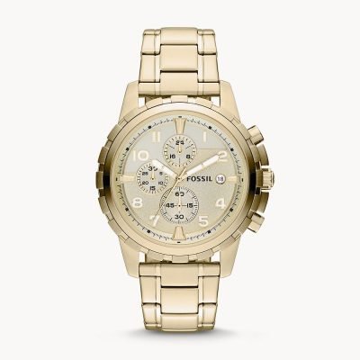 Fossil Men's Dean Chronograph Gold-Tone Stainless Steel Watch FS4867