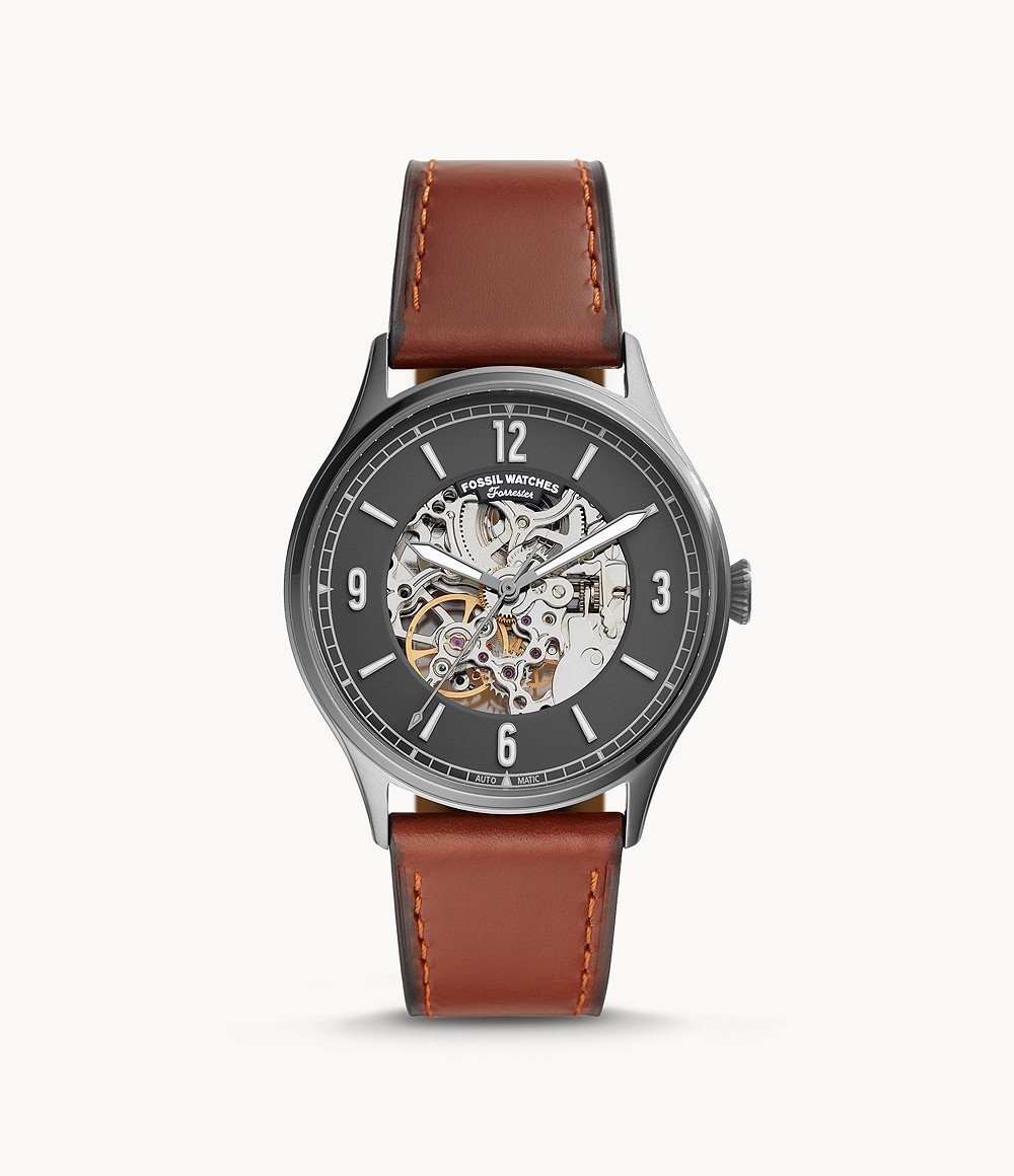 Fossil Men's Forrester Automatic Amber Leather Watch ME3178