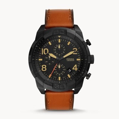 Fossil Men's Bronson Chronograph Luggage Leather Watch FS5714