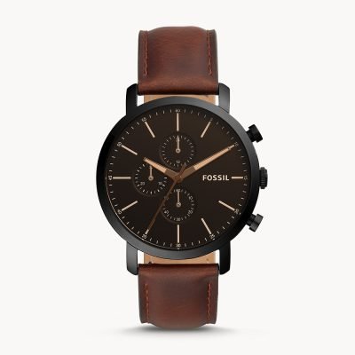 Fossil Men's Luther Chronograph Brown Leather Watch BQ2461