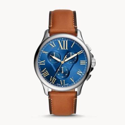 Fossil Men's Monty Chronograph Luggage Leather Watch FS5640