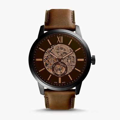 Fossil Men's Townsman Automatic Brown Leather Watch ME3155