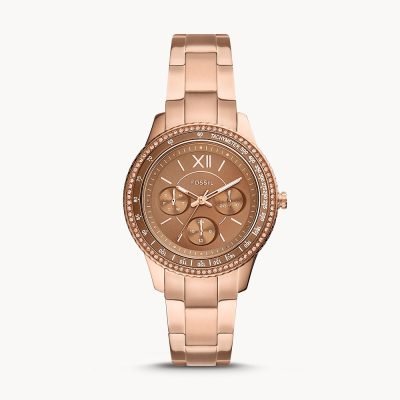 Fossil Women's Stella Sport Multifunction Rose Gold-Tone Stainless Steel Watch ES5109