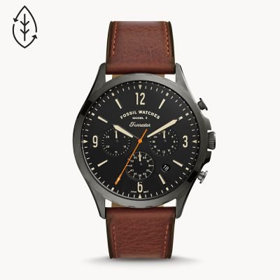 Fossil Men's Forrester Chronograph Luggage Eco Leather Watch FS5865