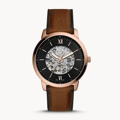 Fossil Men's Neutra Automatic Brown Leather Watch ME3195