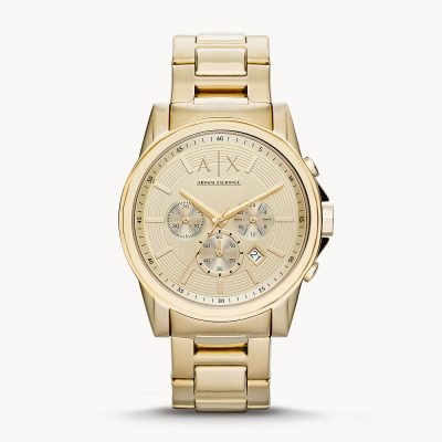 A|X ARMANI EXCHANGE Men's Chronograph Gold-Tone Stainless Steel Watch AX2099