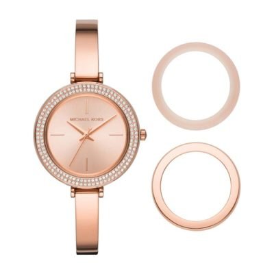 Michael Kors Women's Ladies Watch In Rose Gold Stainless Steel, Interchangeable Bezels MK4435