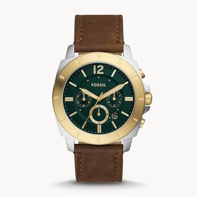 Fossil Men's Privateer Chronograph Medium Brown Leather Watch BQ2730