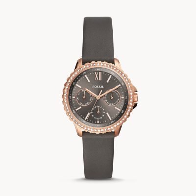 Fossil Women's Izzy Multifunction Gray Leather Watch ES4889
