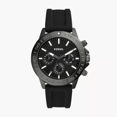 Fossil Men's Bannon Multifunction Black Silicone Watch BQ2711