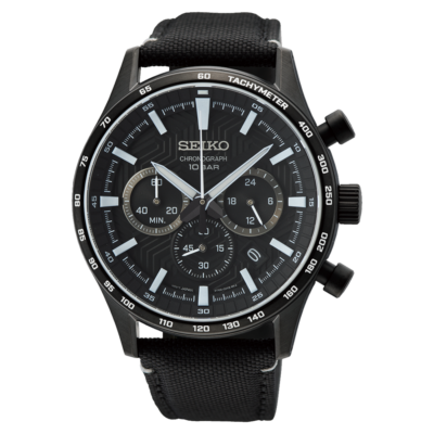Seiko Men's Chronograph Quartz Black Dial Watch SSB417P1