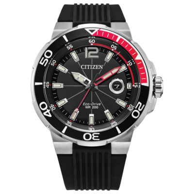 Citizen Men's Eco-Drive Sport Luxury Black Strap Watch - AW1429-00E
