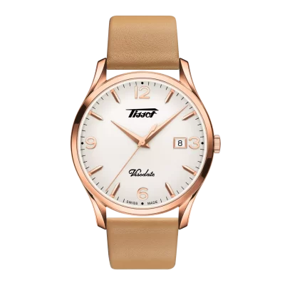Tissot Unisex-Adult Heritage Visodate Stainless Steel Swiss Quartz Brown Leather T1184103627701