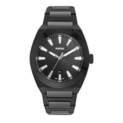 Fossil Men's Everett Black Dial Ceramic Analog Watch CE5028