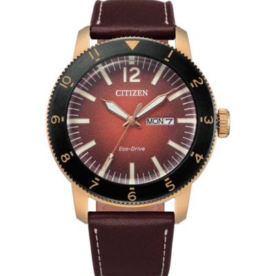 Citizen Men's Eco-Drive Analog Red Dial Watch-AW0079-13X