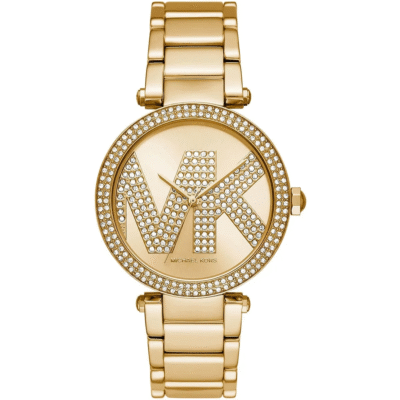 Michael Kors Women's Parker Pave Gold Dial Gold Steel Strap Watch - MK6659