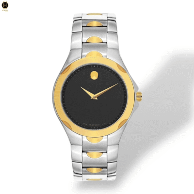 Movado Men's Swiss Quartz Watch - Luno Sport Black Dial Two Tone Bracelet 0606906