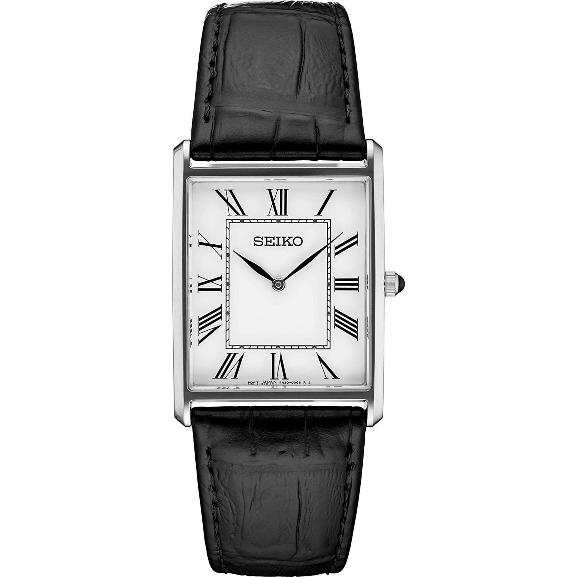 Seiko Men's Classic Thin Quartz Dress Watch with Stainless Steel Case SWR049