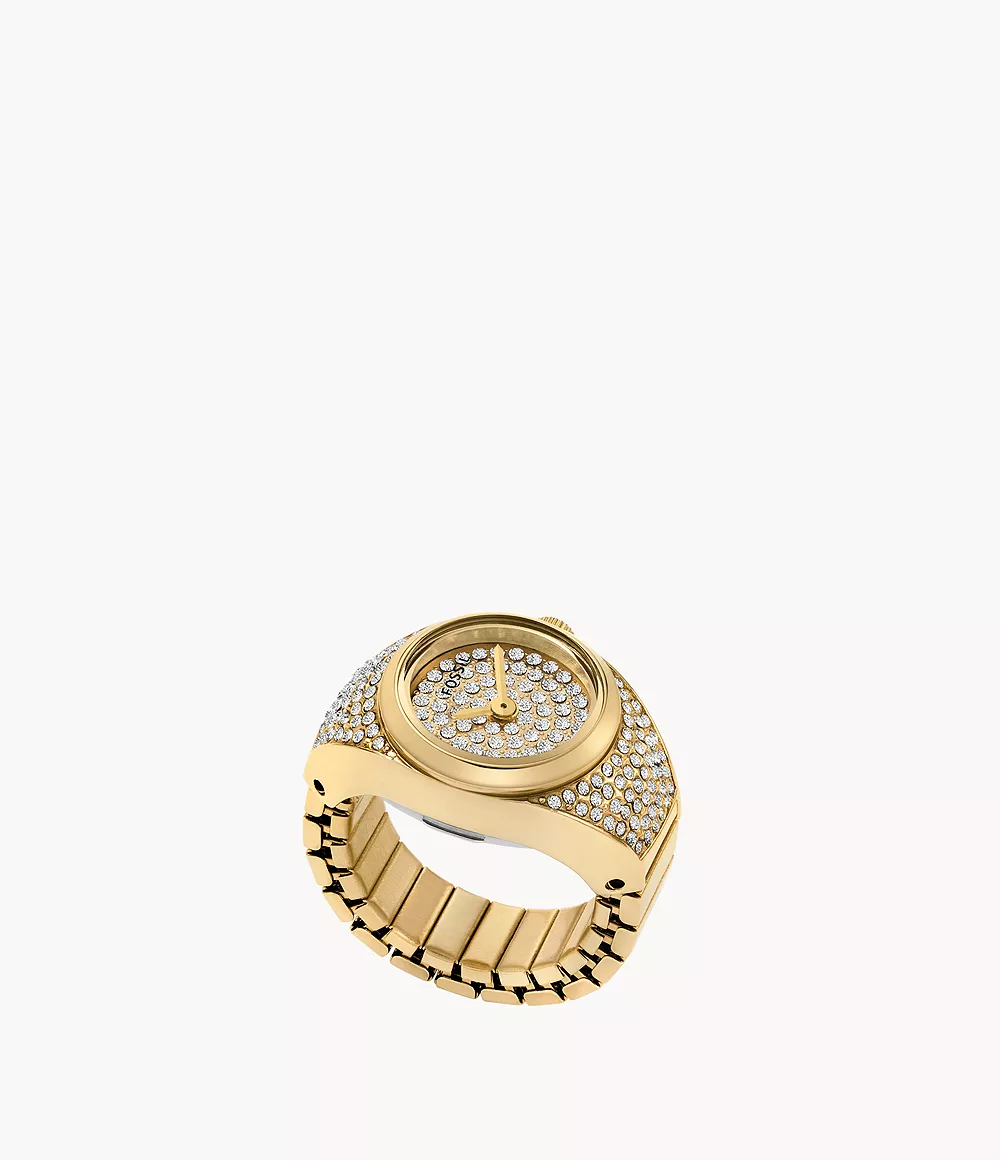 Fossil Women's Watch Ring Two-Hand Gold-Tone Stainless Steel ES5392